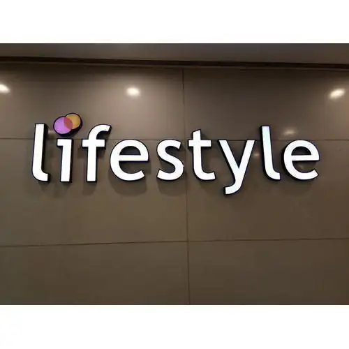 Front-lit acrylic LED letters on a retail wall